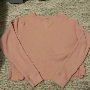 Pink Waffle Crop Top